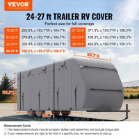 Vevor 310314 Чохол для каравану для каравану 7,3-8,2 м, нетканий чохол для каравану, водонепроникний та вітрозахисний,