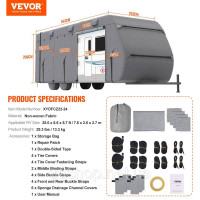 Vevor 310315 Караван захисний чохол караван захисний чохол брезент RV захисна плівка 6,7-7,3м Vevor 310315 Караван захисний чохол караван захисний чохол брезент RV захисна плівка 6,7-7,3м