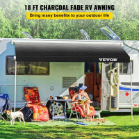Vevor 310317 Тканина для тенту для будинків на колесах, тканина для заміни причепа, антрацит