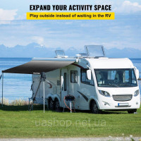 Vevor 310317 Тканина для тенту для будинків на колесах, тканина для заміни причепа, антрацит