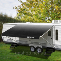 Vevor 310317 Тканина для тенту для будинків на колесах, тканина для заміни причепа, антрацит
