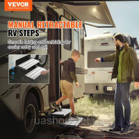 Vevor 310321 Сходинки для автофургонів, 2-ступінчасті висувні сходи для автофургонів, складні, вантажопідйомність 200 кг, сходинки