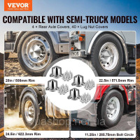 Vevor 310366 Інструмент для кришки гайки колеса 4xRear Axe Cover Vevor 310366 Інструмент для кришки гайки колеса 4xRear Axe Cover