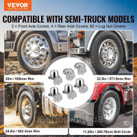 Vevor 310371 Комплект кришки задньої та передньої осі ABS кришки гайки колеса 6 шт.
