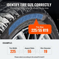 Vevor 310379 Потовщені снігові шкарпетки Шини Snow Traction Tire Cover Large Pack of 2