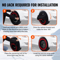 Vevor 310379 Потовщені снігові шкарпетки Шини Snow Traction Tire Cover Large Pack of 2