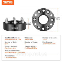 Vevor 310383 2 дюйми 6 x 5,5 дюймів колеса проставки колісний адаптер 6 вушок ковані