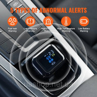 Vevor 310415 Система контролю тиску в шинах для автофургонів, датчик тиску в шинах для причепів 7,3–87 psi, універсальна