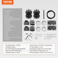 Vevor 310478 Комплект підвіски подушки безпеки підходить для Dodge Ram 2500 2WD 2014-2023 5000 фунтів Vevor 310478 Комплект підвіски подушки безпеки підходить для Dodge Ram 2500 2WD 2014-2023 5000 фунтів