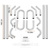 Vevor 310524 Витяжний комплект DIY універсальний 16 шт. Вихлопна труба комплект вихлопна система 50.8мм Vevor 310524 Витяжний комплект DIY універсальний 16 шт. Вихлопна труба комплект вихлопна система 50.8мм