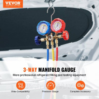 Vevor 310553 Манометр тиску холодоагенту, 3-ходовий, для автомобільного колектора холодоагенту, набір R134A-R22-R12-R502 Ac, 4 Vevor 310553 Манометр тиску холодоагенту, 3-ходовий, для автомобільного колектора холодоагенту, набір R134A-R22-R12-R502 Ac, 4