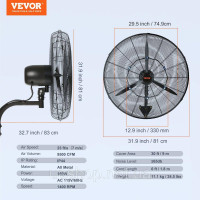 VEVOR 3761034 Mist Fan 29.5 VEVOR 3761034 Mist Fan 29.5