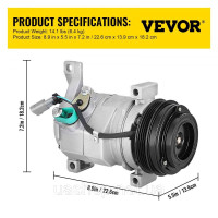 Vevor 310557 Компресор кондиціонера, підходить для GMC YUKON 2001 2002 2003-2007 2008 2009 6.0 л, 5.3 л, 4.8 л Vevor 310557 Компресор кондиціонера, підходить для GMC YUKON 2001 2002 2003-2007 2008 2009 6.0 л, 5.3 л, 4.8 л