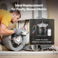 Vevor 310563 Двигун повітродувки 1/3HP 1.95A 750/9501250об/хв 3-швидкісний конденсатор 15мкФ/450В