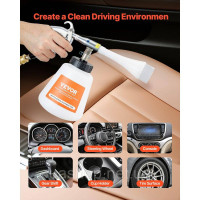 Vevor 310565 Пістолет для миття автомобілів, пістолет для миття 6-9,2 бар з 2 насадками та пляшкою для рідини об'ємом 1 літр, Vevor 310565 Пістолет для миття автомобілів, пістолет для миття 6-9,2 бар з 2 насадками та пляшкою для рідини об'ємом 1 літр,