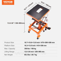 Vevor 310605 Гідравлічний підйомник для мотоциклів 200 кг Вантажопідйомник для мотоциклів Підйомник для мотоциклів Монтажний