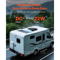 Vevor 311184 Fection Hertomple Fection 410x410x252 мм, вентилятор даху 12 В, оборотний вентилятор з 10 передачами та дистанційним