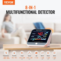 Vevor 311186 Міні-монітор якості повітря 8-IN-1, професійний лічильник часток PM2.5 PM10 PM1.0, формальдегіду, температури,