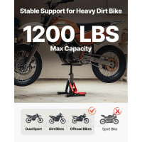 Vevor 310607 Регульований гідравлічний домкрат для мотоцикла Dirt Bike Lift Stand 544 кг