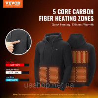Vevor 311190 Heated Hoodie Heating Jacket USB Heated Unisex L Black Vevor 311190 Heated Hoodie Heating Jacket USB Heated Unisex L Black