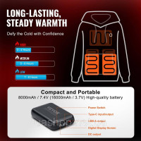 Vevor 311190 Heated Hoodie Heating Jacket USB Heated Unisex L Black Vevor 311190 Heated Hoodie Heating Jacket USB Heated Unisex L Black