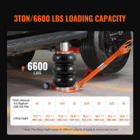 Vevor 310623 Pneumatic Car Jack Air Jack 3t Triple Bag SUV Pickup Portable Black