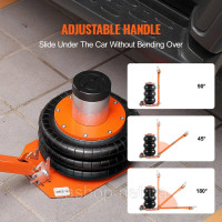 Vevor 310623 Pneumatic Car Jack Air Jack 3t Triple Bag SUV Pickup Portable Black