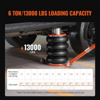 Vevor 310624 Pneumatic Car Jack Air Jack 6t Four Bag SUV Pickup Portable Black Vevor 310624 Pneumatic Car Jack Air Jack 6t Four Bag SUV Pickup Portable Black