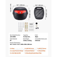 Vevor 310645 мотоциклетний кейс top case універсальна мотоциклетна сумка 24L top box водонепроникна