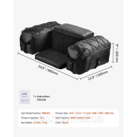 Vevor 310671 Задня сумка для зберігання ATV, сумка для багажу, задня вантажна сумка (74 л) з охолоджувальною ізольованою кишенею, Vevor 310671 Задня сумка для зберігання ATV, сумка для багажу, задня вантажна сумка (74 л) з охолоджувальною ізольованою кишенею,