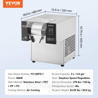 Vevor 311283 Комерційний льодогенератор Snowflake Ice Shaver 125 кг/24 год. Нержавіюча сталь