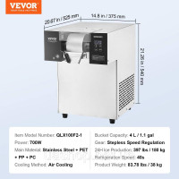 Vevor 311287 Комерційний льодогенератор Snowflake 180 кг/24 год. Нержавіюча сталь