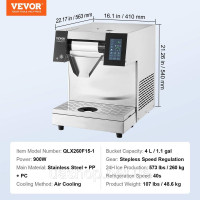 Vevor 311288 Комерційний льодогенератор Snowflake 260 кг/24 год. Нержавіюча сталь