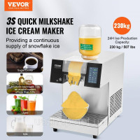 Vevor 311289 Комерційний льодогенератор Snowflake Ice Shaver 230 кг/24 год. Нержавіюча сталь