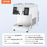 Vevor 311289 Комерційний льодогенератор Snowflake Ice Shaver 230 кг/24 год. Нержавіюча сталь