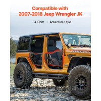 Vevor 310683 Трубчасті двері Jeep (4-дверні) у стилі Adventure з міцними петлями та оригінальним замком, двері Jeep з гумовими