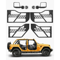 Vevor 310687 Трубчасті двері Jeep виготовлені з посилених сталевих труб (4-дверні) в мисливському стилі з боковими дзеркалами,