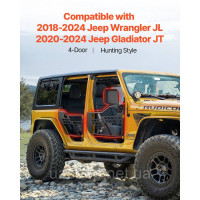 Vevor 310687 Трубчасті двері Jeep виготовлені з посилених сталевих труб (4-дверні) в мисливському стилі з боковими дзеркалами,