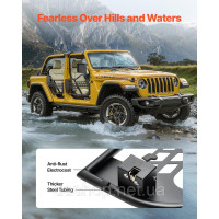 Vevor 310687 Трубчасті двері Jeep виготовлені з посилених сталевих труб (4-дверні) в мисливському стилі з боковими дзеркалами,