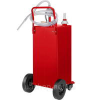 Vevor 310709 Бак для зберігання палива Fuel Caddy 30 галонів 4 колеса з ручним насосом, червоний