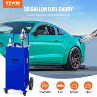 Vevor 310705 Бак для зберігання палива Fuel Caddy 30 галонів 4 колеса з ручним насосом, синій Vevor 310705 Бак для зберігання палива Fuel Caddy 30 галонів 4 колеса з ручним насосом, синій