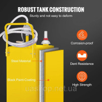 Vevor 310706 Бак для зберігання палива Fuel Caddy 30 галонів 4 колеса з ручним насосом, жовтий
