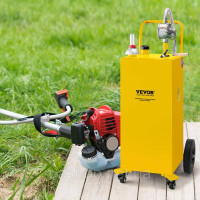 Vevor 310706 Бак для зберігання палива Fuel Caddy 30 галонів 4 колеса з ручним насосом, жовтий