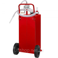 Vevor 310708 Бак для зберігання палива Fuel Caddy 30 галонів 2 колеса з ручним насосом, червоний
