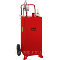 Vevor 310708 Бак для зберігання палива Fuel Caddy 30 галонів 2 колеса з ручним насосом, червоний
