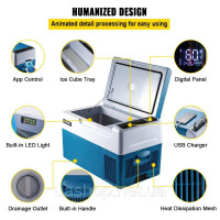 Vevor 311343 22L Cool Box Портативний електричний міні-холодильник для автомобіля та кемпінгу Vevor 311343 22L Cool Box Портативний електричний міні-холодильник для автомобіля та кемпінгу
