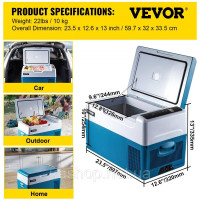 Vevor 311343 22L Cool Box Портативний електричний міні-холодильник для автомобіля та кемпінгу Vevor 311343 22L Cool Box Портативний електричний міні-холодильник для автомобіля та кемпінгу