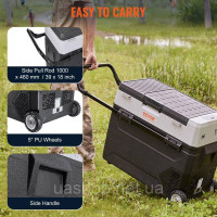Vevor 311344 Кемпінговий холодильник 53 л Cool Box з рухомими електричними морозильними камерами 2 в 1 двозонний автомобільний