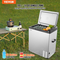 Vevor 311352 Портативний холодильник з морозильною камерою 70 л, одна зона, 80 Вт Cool Box для кемпінгу Vevor 311352 Портативний холодильник з морозильною камерою 70 л, одна зона, 80 Вт Cool Box для кемпінгу