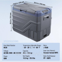 Vevor 311363 Автомобільний холодильник, 12V автомобільний холодильник, 45L портативна морозильна камера з однією зоною та Vevor 311363 Автомобільний холодильник, 12V автомобільний холодильник, 45L портативна морозильна камера з однією зоною та